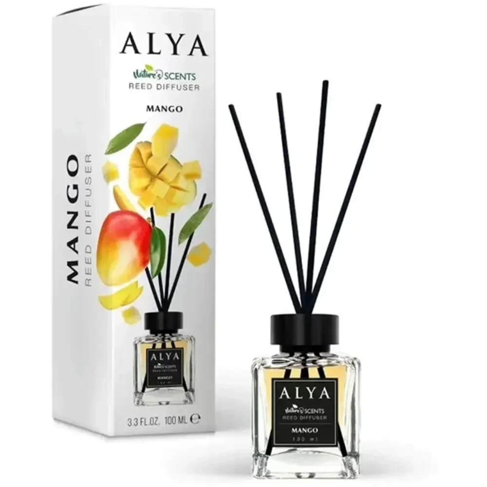 ALYA Nature's Scents Reed Diffuser Mango 3.4 fl oz 100 ml Glass